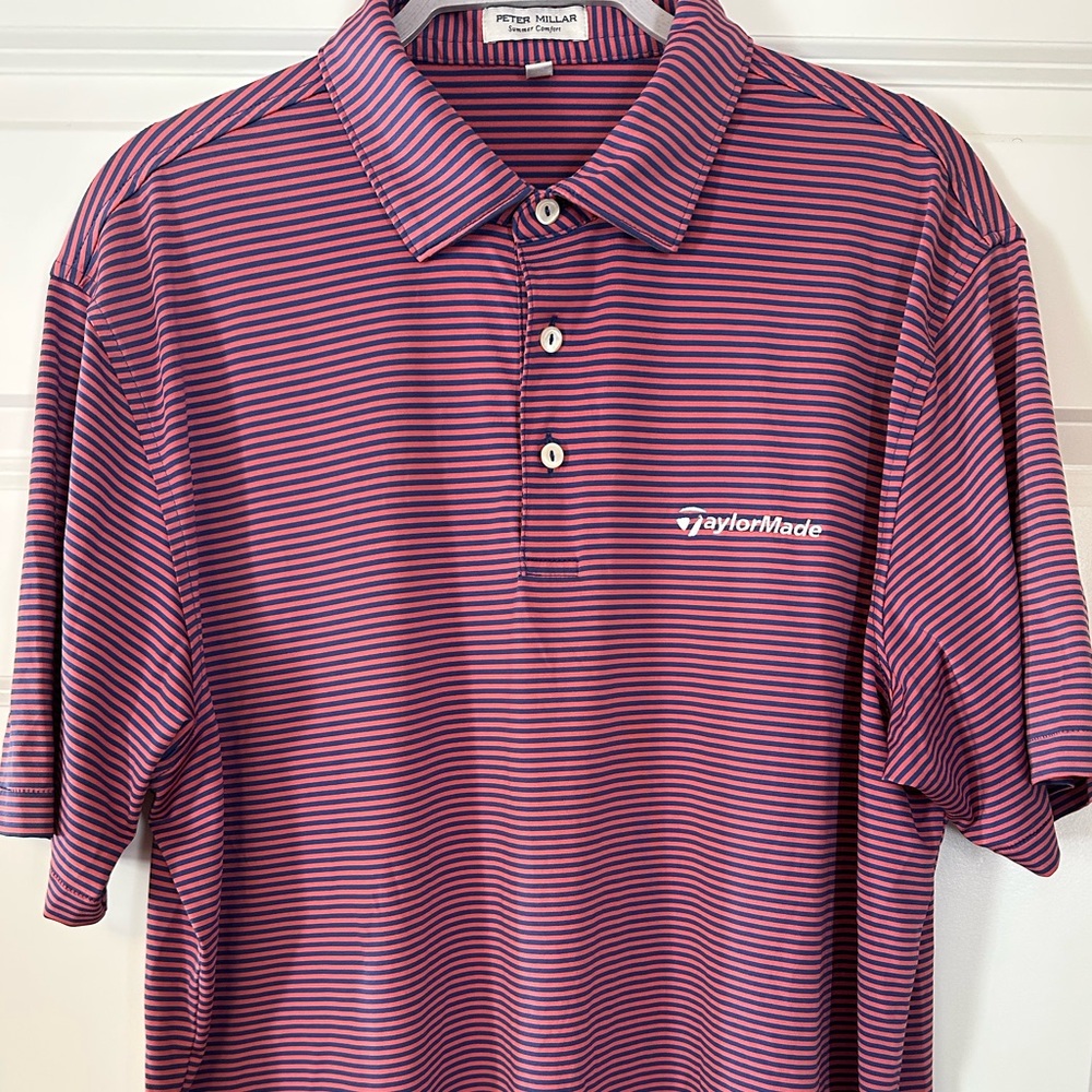 TaylorMade x Peter Millar Men's Polo Shirt - Purple Stripes